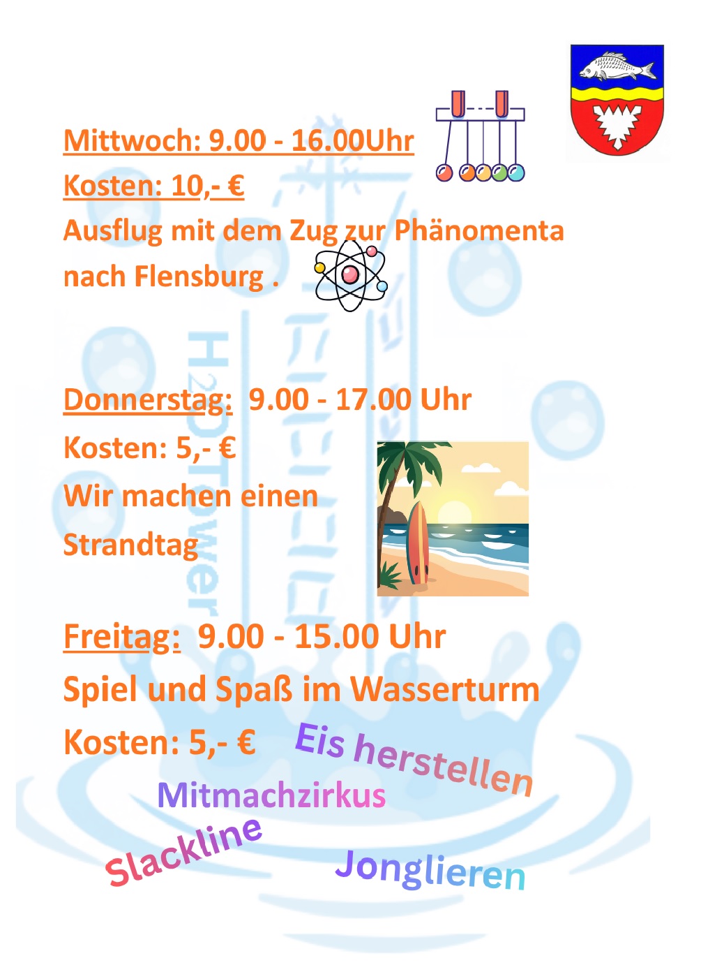 Sommerferienprogramm 2026 Erlebnisstage 2